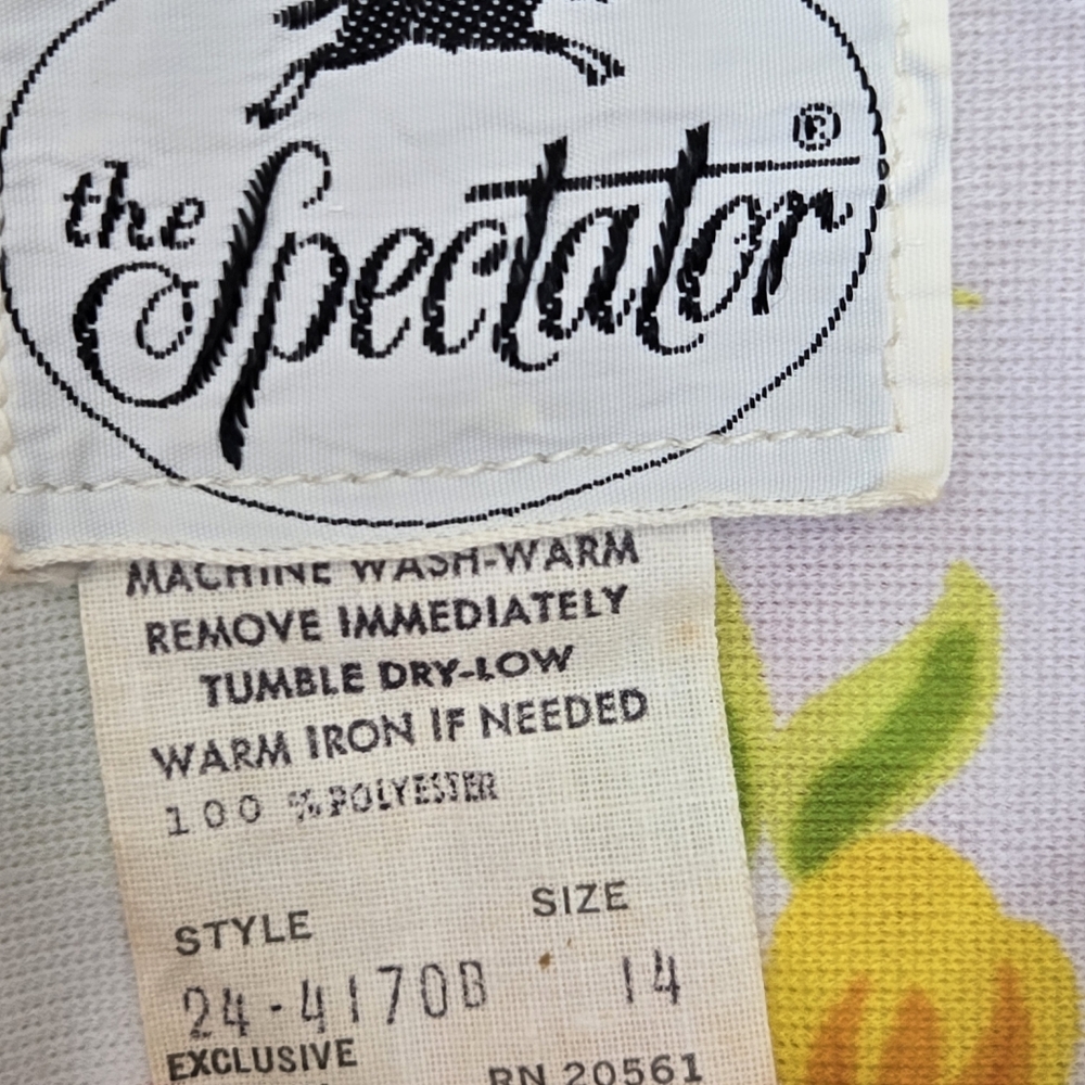 True Vintage 60s 70s The Spectator Floral Day Dress Belted Size‎ 14 Madmen Mod - Picture 5 of 7